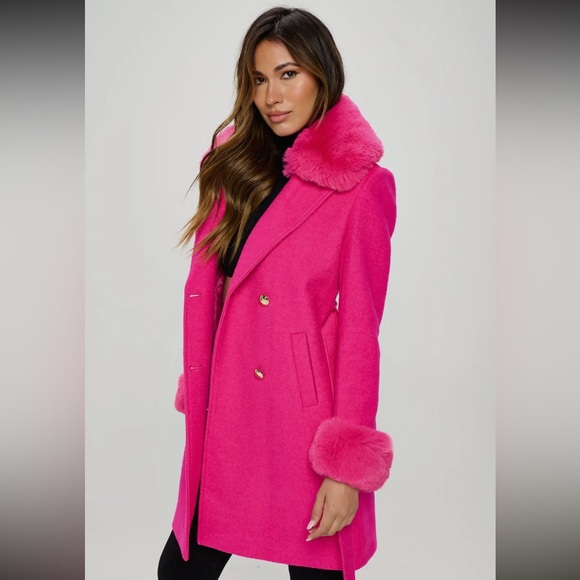 BOUTIQUE Pink Fur-Trimmed Coat - Picture 2 of 3
